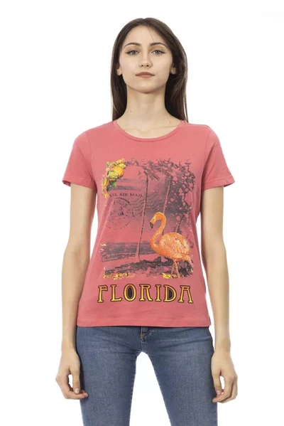 Trussardi Action Chic Pink Print Tee For Trendy Summer Women's Looks