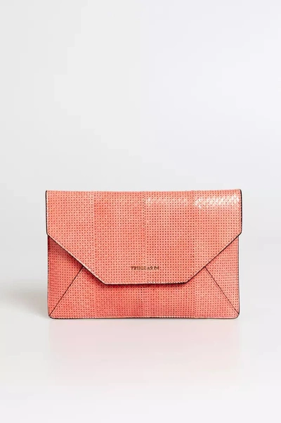 Trussardi Ussardi Leather Clutch Women's Bag In Pink