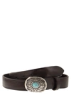 ALBERTO LUTI ALBERTO LUTI LEATHER BELT WITH ENGRAVED BUCKLE