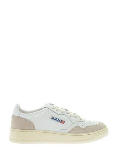 Autry Medalist Low Leather And Suede Sneakers In White