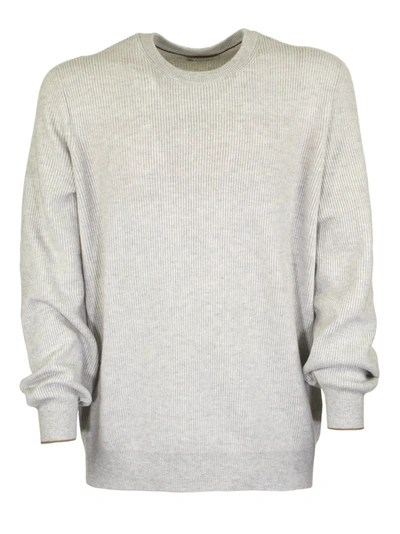 Brunello Cucinelli Cashmere Sweater Round Neck In Grey