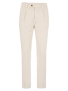 Brunello Cucinelli Leisure Fit Trousers In Garment Dyed Cotton Corduroy With Double Darts