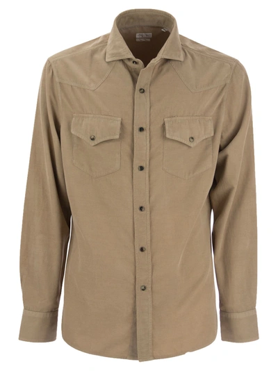 BRUNELLO CUCINELLI BRUNELLO CUCINELLI EASY FIT CORDUROY SHIRT