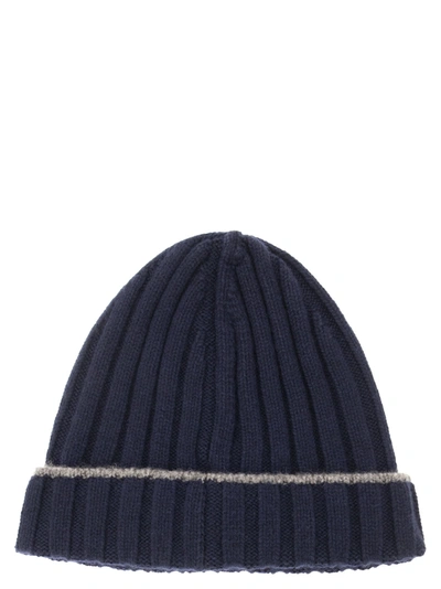 BRUNELLO CUCINELLI BRUNELLO CUCINELLI ENGLISH RIB CASHMERE KNIT BEANIE