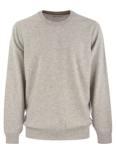 Brunello Cucinelli Pure Cashmere Crew-neck Sweater In Grey