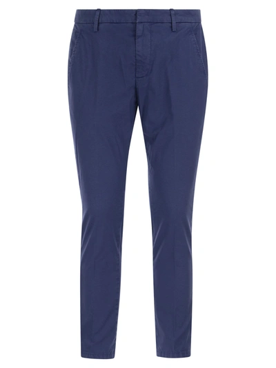 Dondup Alfredo - Slim-fit Cotton Trousers In Bluette