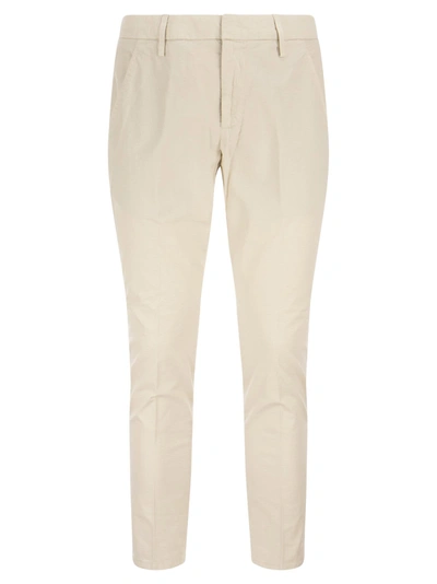 Dondup Slim-fit Cotton Chino Trousers In Light Beige