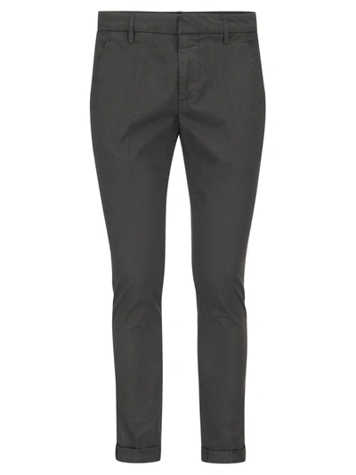 Dondup Gaubert Slim Fit Gabardine Trousers In Smoke