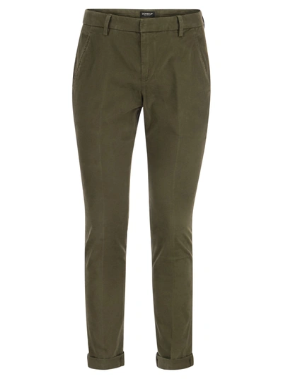 Dondup Gaubert - Slim-fit Gabardine Trousers In Military Green