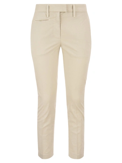 DONDUP DONDUP PERFECT SLIM FIT COTTON GABARDINE TROUSERS