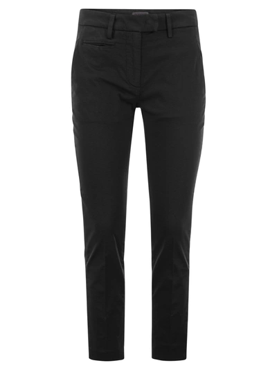 DONDUP DONDUP PERFECT SLIM FIT COTTON GABARDINE TROUSERS