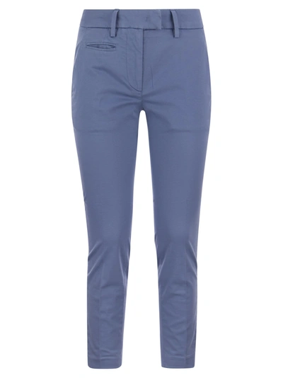 DONDUP DONDUP PERFECT SLIM FIT COTTON GABARDINE TROUSERS