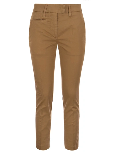 DONDUP DONDUP PERFECT SLIM FIT COTTON GABARDINE TROUSERS