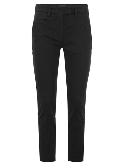 DONDUP DONDUP PERFECT SLIM FIT PANTS IN MODAL AND COTTON