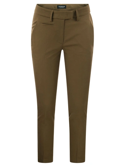Dondup Perfect - Slim Fit Stretch Trousers In Green