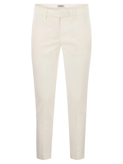 Dondup Cropped Slim-fit Trousers In White