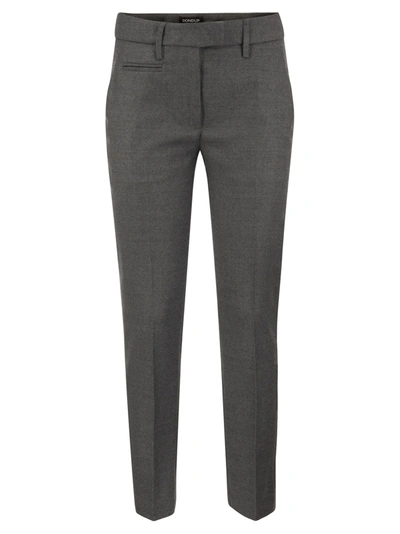 Dondup Perfect - Wool Slim-fit Trousers In Grey