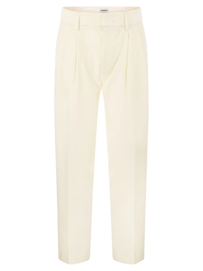 Dondup Sheryl - Loose Flannel Trousers In White