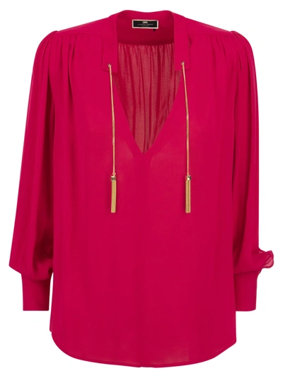 Elisabetta Franchi Georgette Tassel In Fuxia