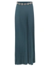 ELISABETTA FRANCHI ELISABETTA FRANCHI LONG PLEATED GEORGETTE SKIRT WITH EMBROIDERY