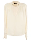 Elisabetta Franchi Logo Metal Detail Collar Shirt