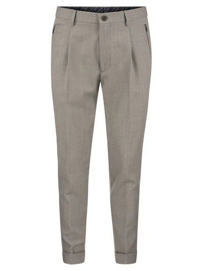 Etro Virgin Wool Trousers In Grey