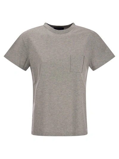 Fabiana Filippi Cotton Jersey T-shirt In Grey