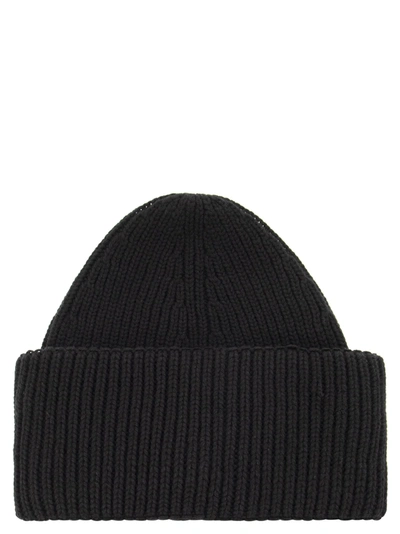 Fabiana Filippi Ribbed Wool Cashmere Silk Cap In Black