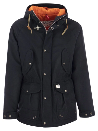 Fay Archive Hooded Parka In Blue