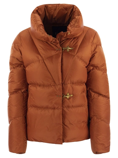 Fay New Gala - Short Down Jacket In Rust