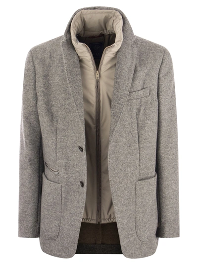 Fay Two-button Double Jacket In Grey