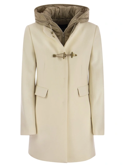 Fay Toggle-fastening Hooded Coat In Milk