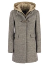 FAY FAY TOGGLE WOOL BLEND COAT WITH HOOD