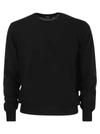 Fedeli Man Black Cashmere Pullover With Round-neck