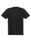 Fedeli Ribbed Hem Short Sleeves Textured Pattern In Black