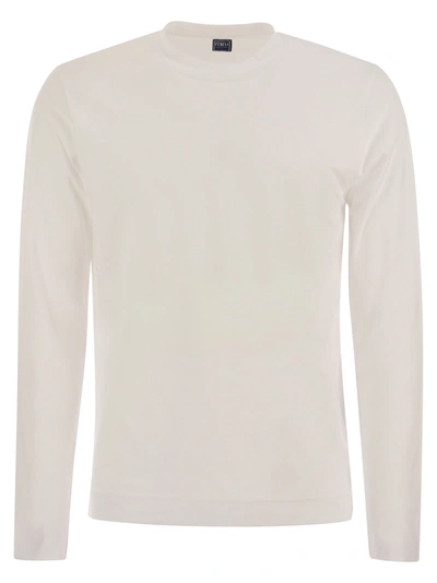 Fedeli Extreme - Crew-neck T-shirt With Long Sleeves In Cream