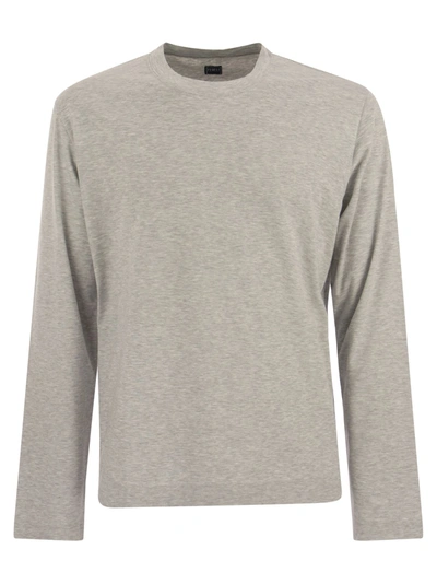 Fedeli Extreme - Crew-neck T-shirt With Long Sleeves In Grey