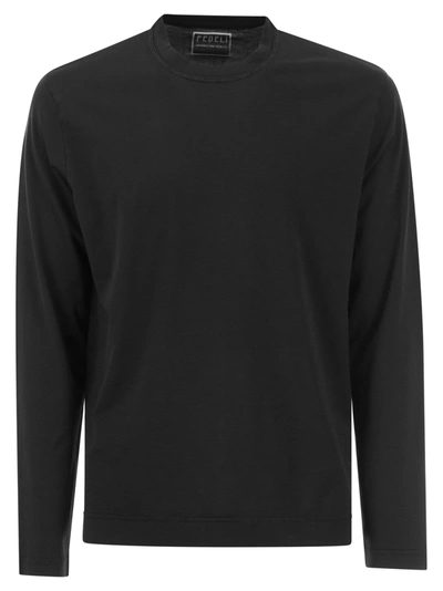 FEDELI FEDELI LONG SLEEVED CREW NECK T SHIRT