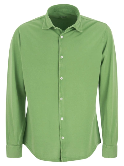 Fedeli Robert - Cotton Piqué Shirt In Green