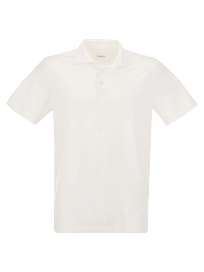 Fedeli Short-sleeve Cotton Polo Shirt In White