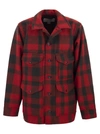 Filson Plaid Wool Cruiser In Red/black Plaid