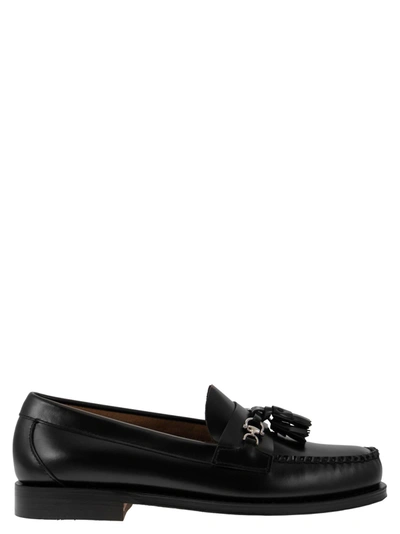 G.h. Bass Weejun - Leather Moccasins With Tassels In Black