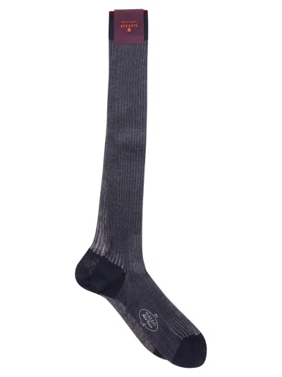 Gallo Long Cotton Socks In Gray