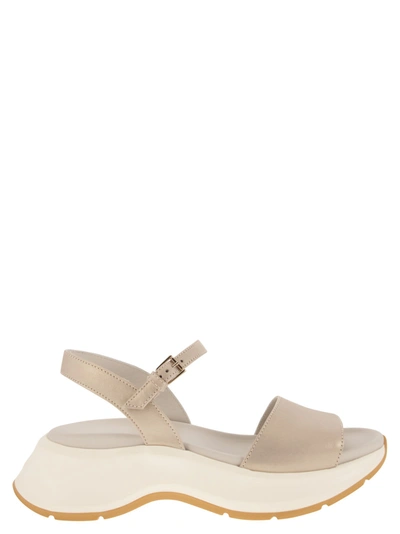 Hogan Plateausandalen H598 Aus Leder In Beige