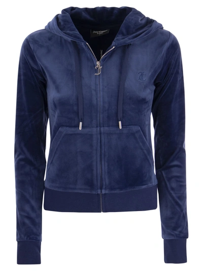 JUICY COUTURE JUICY COUTURE COTTON VELVET HOODIE