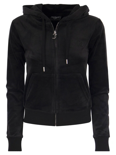 JUICY COUTURE JUICY COUTURE COTTON VELVET HOODIE