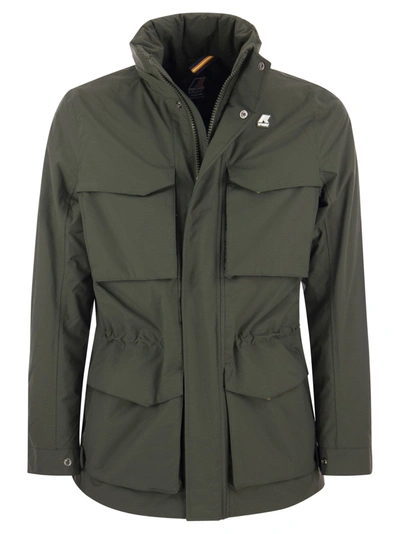 K-way Manphy - Sahariana In Technical Fabric In Military Green