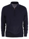 KITON KITON LONG SLEEVED WOOL POLO SHIRT