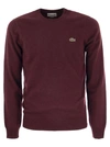 LACOSTE LACOSTE CREW NECK PULLOVER IN WOOL BLEND