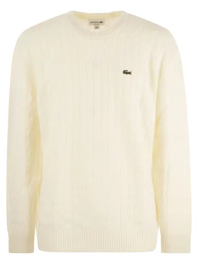 Lacoste Plaited Wool Crew-neck Jumper